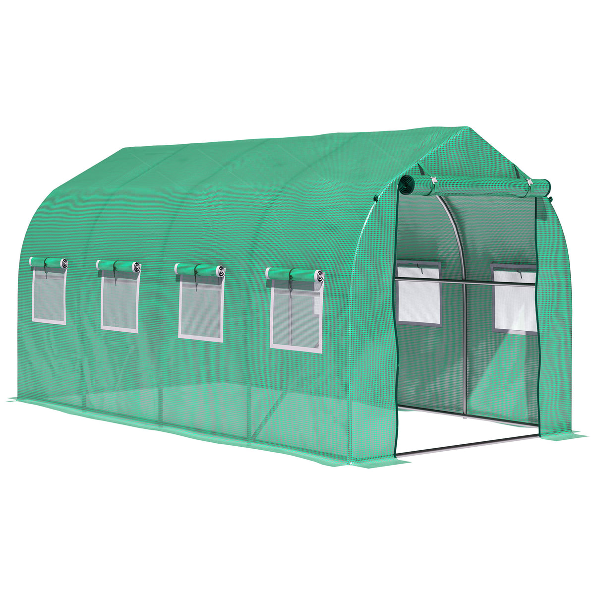 Kozy Polytunnel Greenhouse with Windows and Door, Walk in Greenhouse for Garden, Backyard (4 x 2 M)
