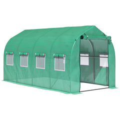 Kozy Polytunnel Greenhouse with Windows and Door, Walk in Greenhouse for Garden, Backyard (4 x 2 M)