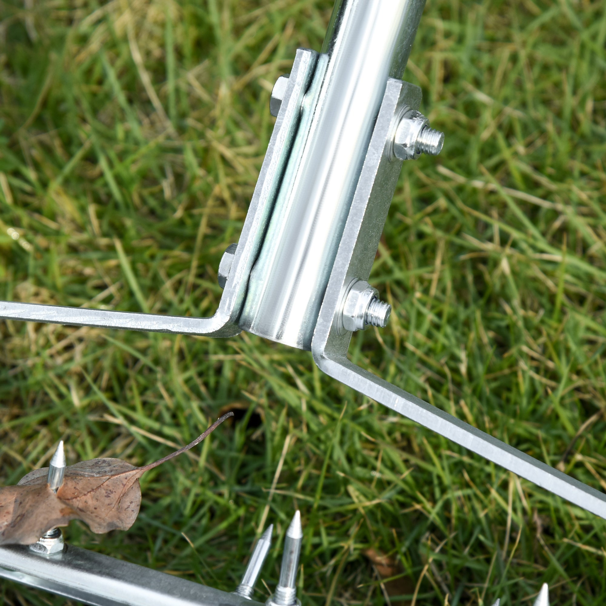 Kozy Garden Rolling Lawn Aerator Heavy Duty Steel Grass Roller w/ Adjustable Handle