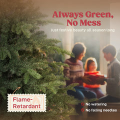 Kozy - 5ft Artificial Christmas Tree with Realistic Branches, Easy Assembly - Green