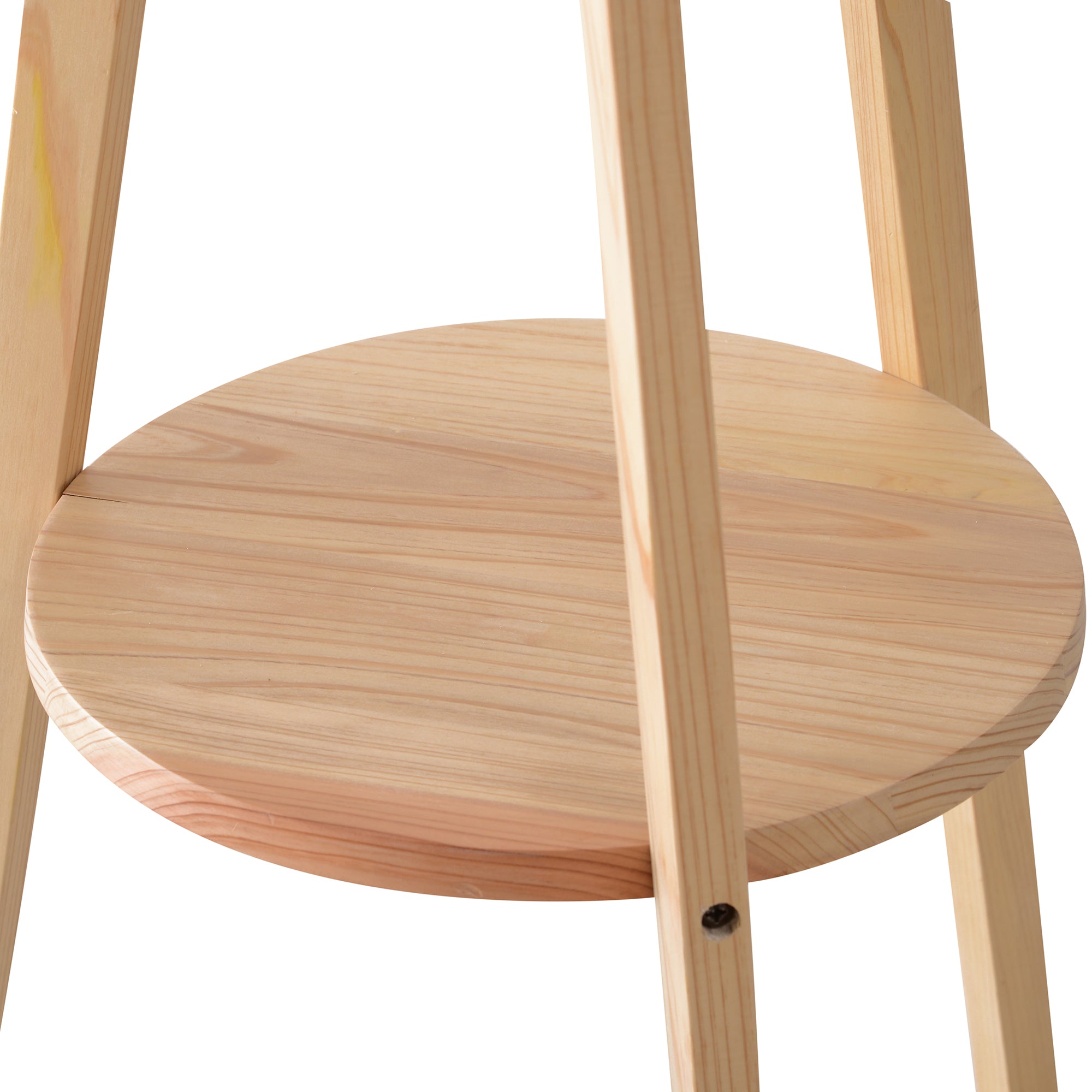 Kozy Tripod Floor Lamp, Freestanding Bedside Light Reading Light with Storage Shelf and Linen Shade for Living Room Bedroom, 154cm, Cream