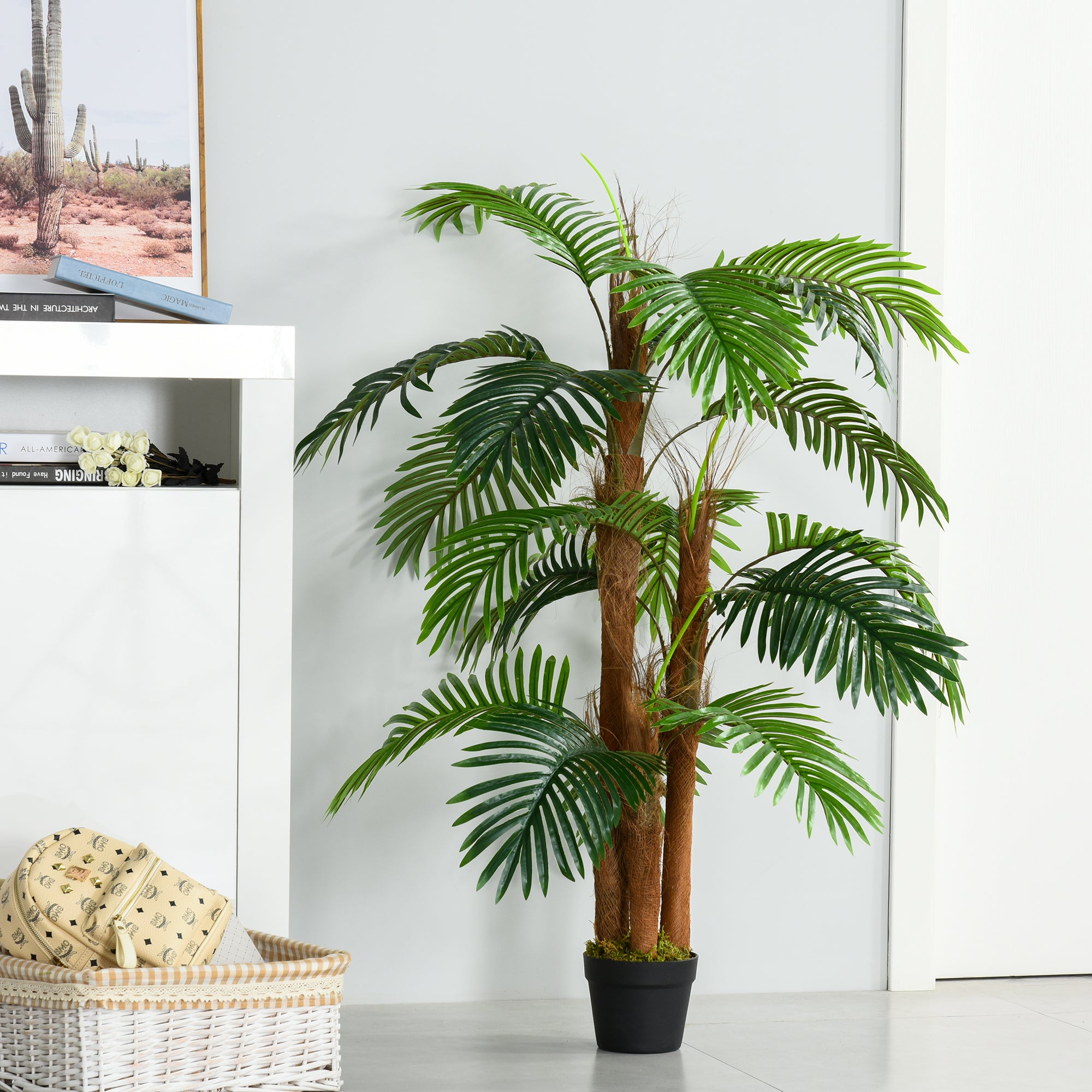Kozy Artificial Plant Bamboo Artificial Tree Height 120 cm with Pot for Home Indoor Decor