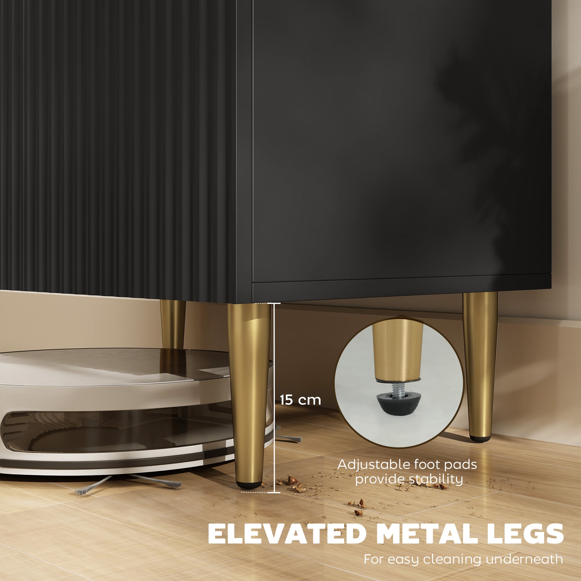 Kozy Adjustable Shelf Sideboard - Black