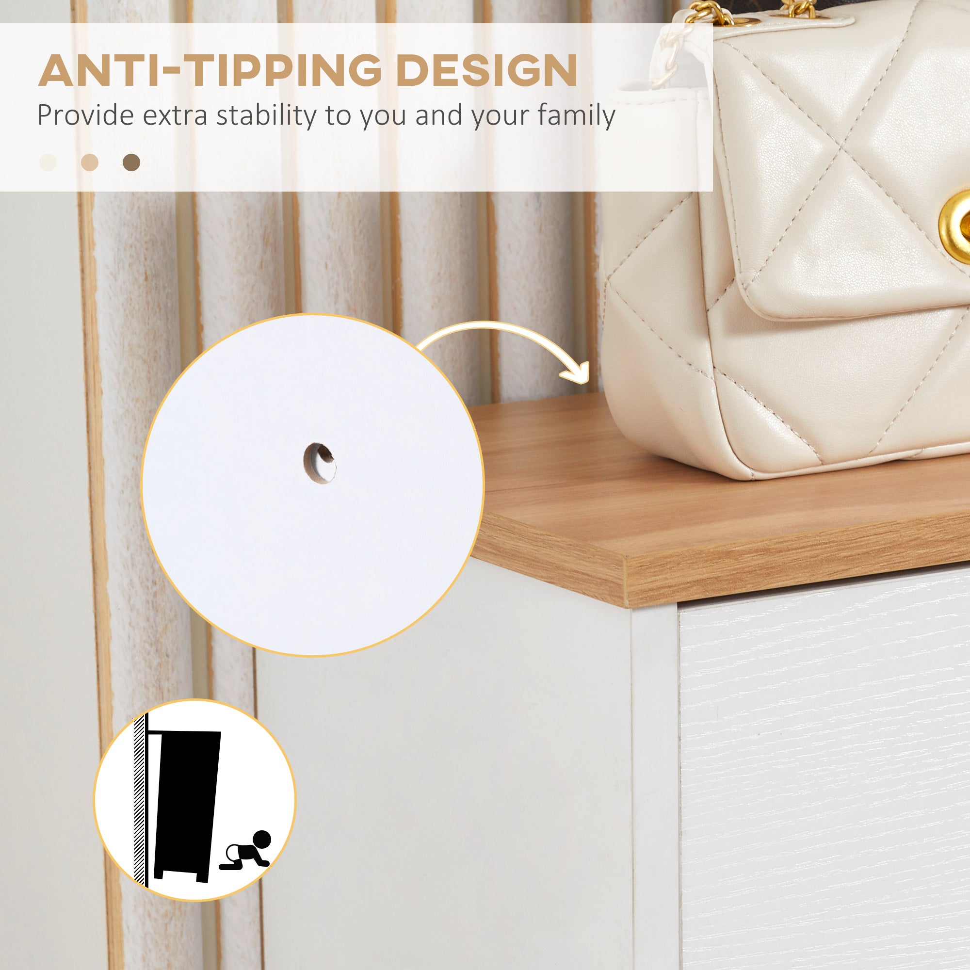 Kozy Narrow Shoe Cabinet, Slim Shoe Storage Cabinet with 3 Flip Drawers and Adjustable Shelves, 12 Pair of Shoes Organizer for Hallway, Entryway, White