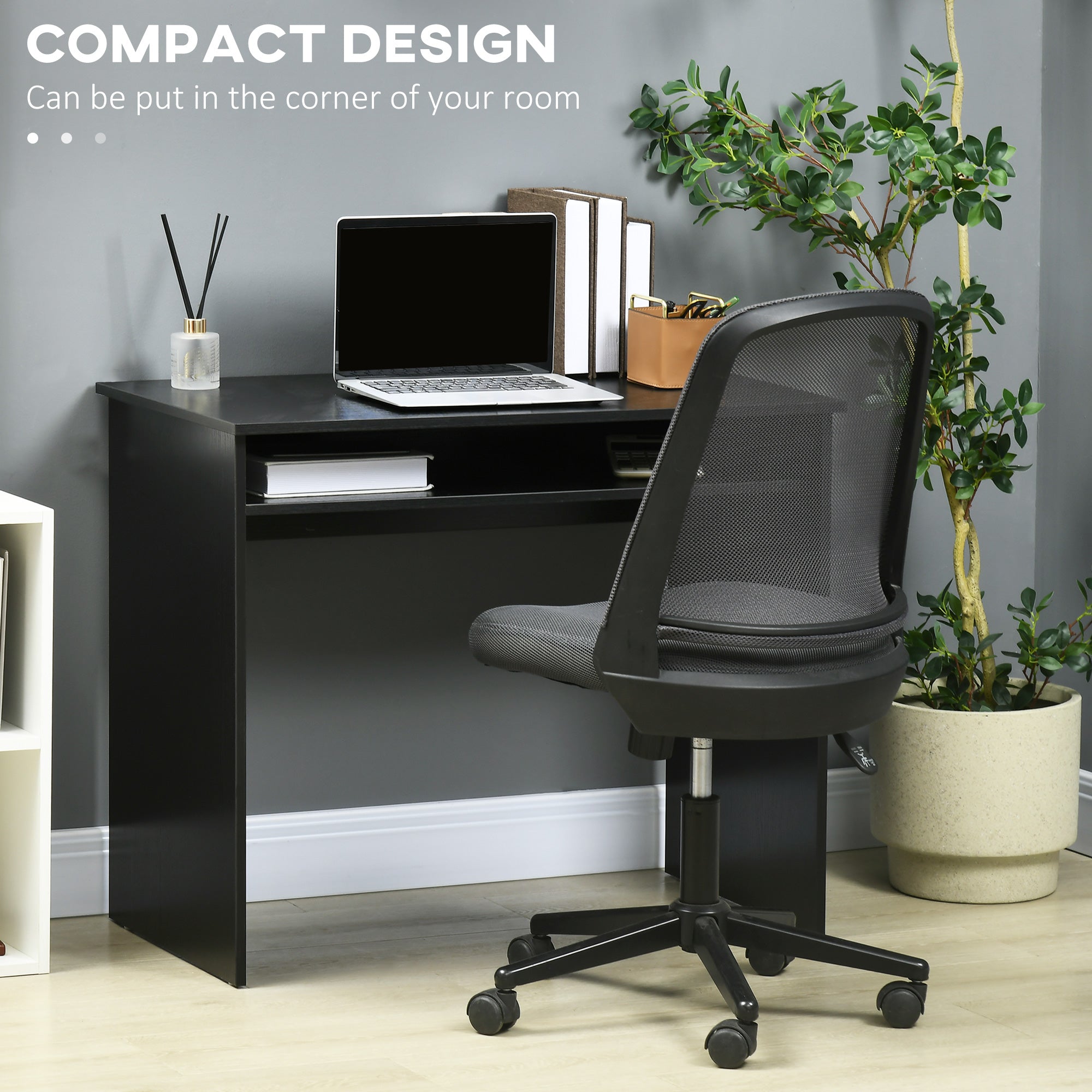 HOMCOM Computer Writing Desk with Storage Compartment Workstation Learning Center for Home Office 90W x 50D(cm)