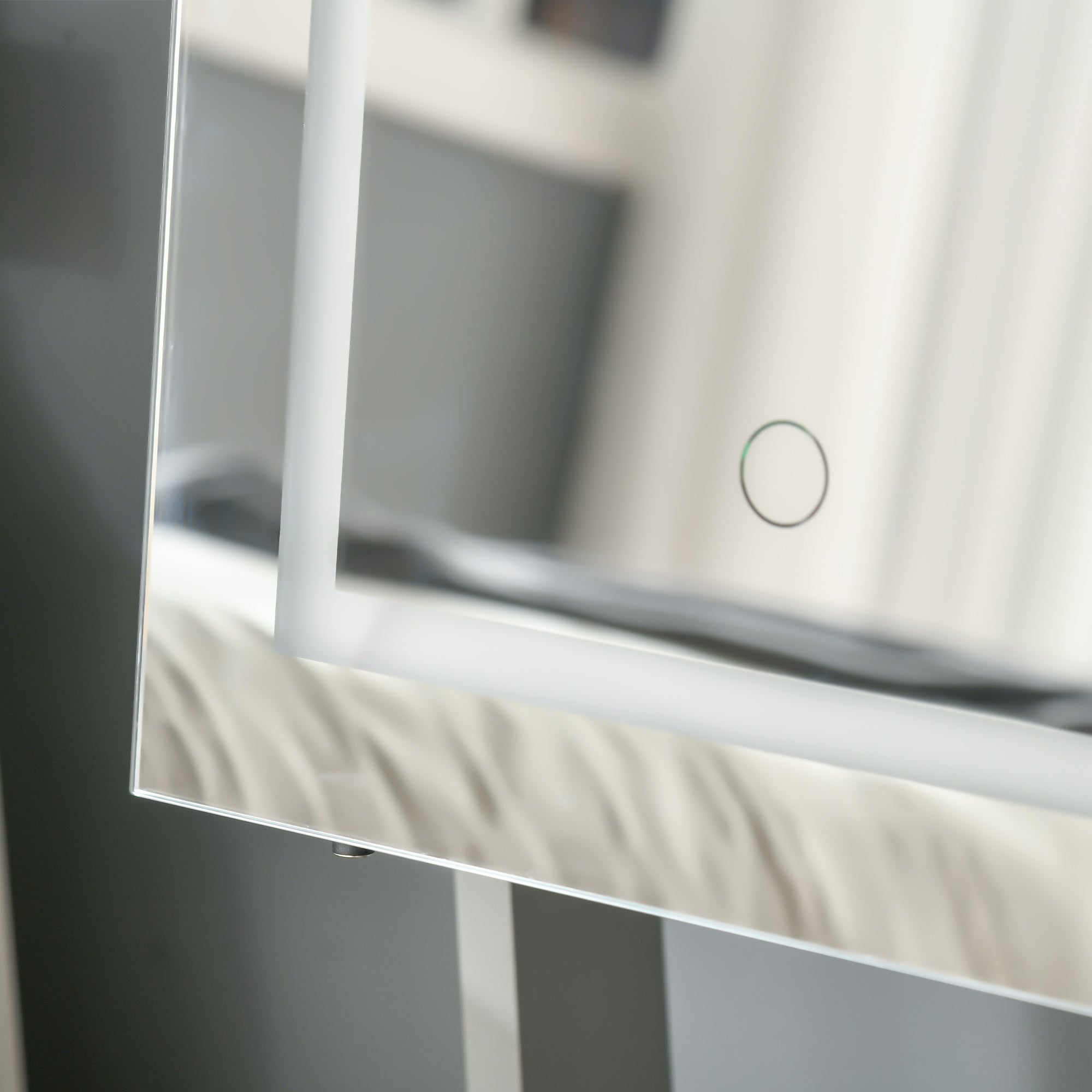 Kozy Jewellery Cabinet with LED Light, Lockable Jewellery Organiser with Full-Length Mirror for Bedroom Dressing Room, Grey