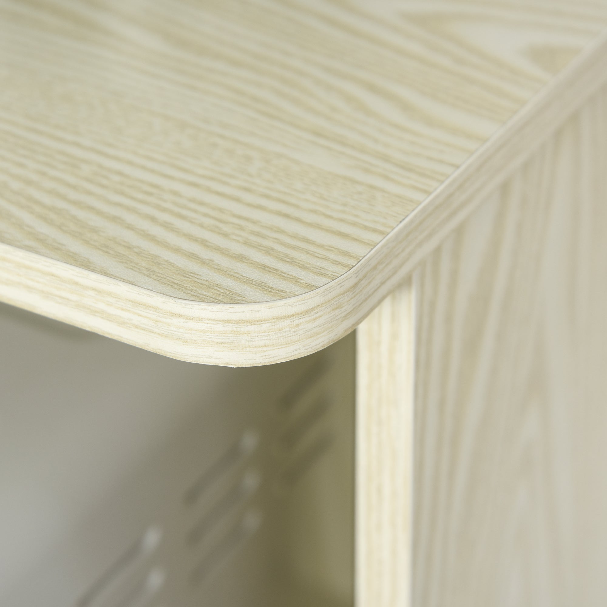 Kozy Kitchen Storage Unit, Modern Microwave Stand Trolley Cart, Sideboard with Cabinet,  Locking Wheels, Shelf for Living Room, Dining Room, Oak Tone