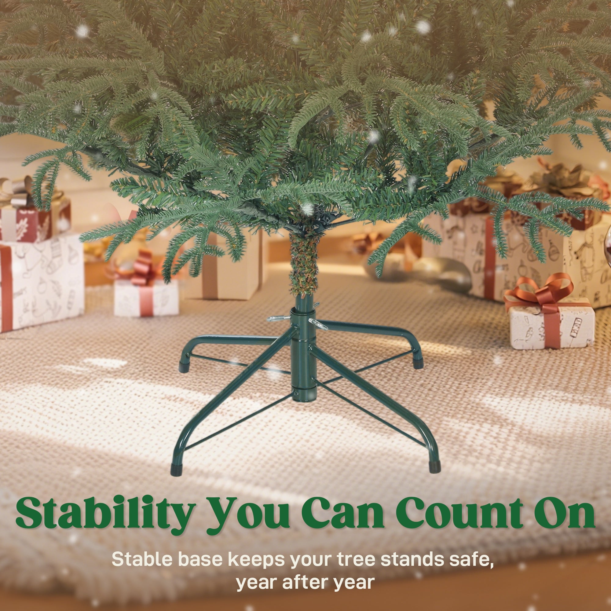 Kozy - 6 ft Full Spruce Christmas Tree with Realistic Dense Tips, Easy Assembly - Green