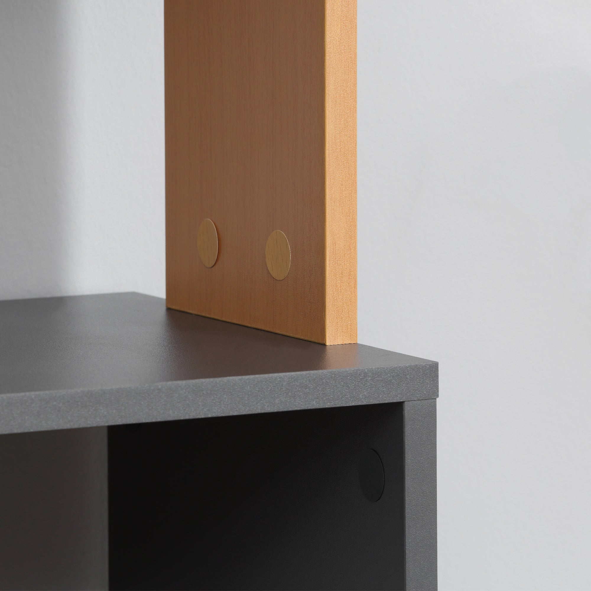 Kozy Modern 5-Tier Bookshelf, Freestanding Bookcase Storage Shelving for Living Room Home Office Study, Brown and Dark Grey