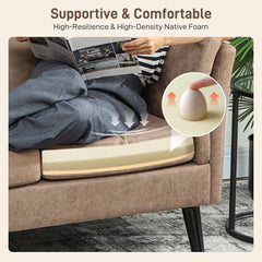 Kozy - Two-Seater Leathaire Sofa - Light Brown