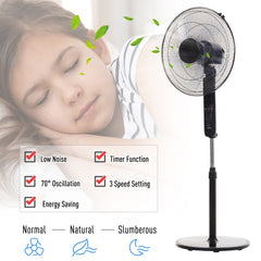 HOMCOM Oscillating Floor Fan W/ Remote Control