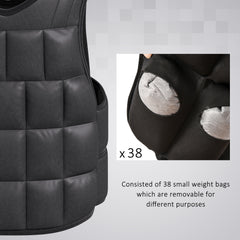 Kozy 20KG Adjustable Weight Vest, Black