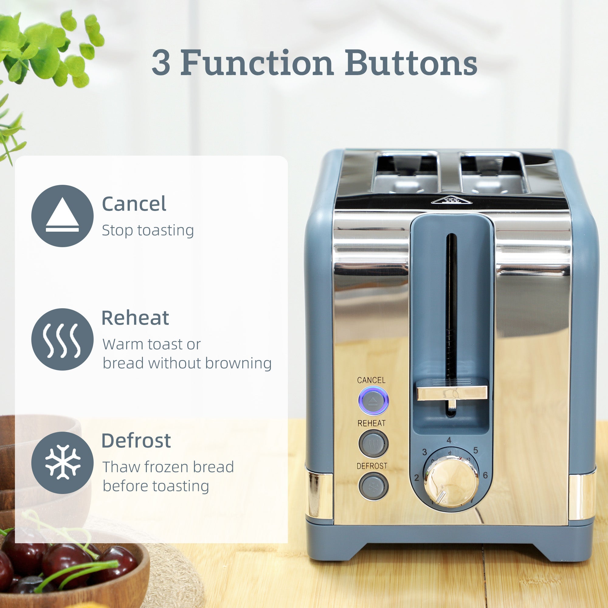 Kozy Sleek Textured Kettle and Toaster Set - Blue