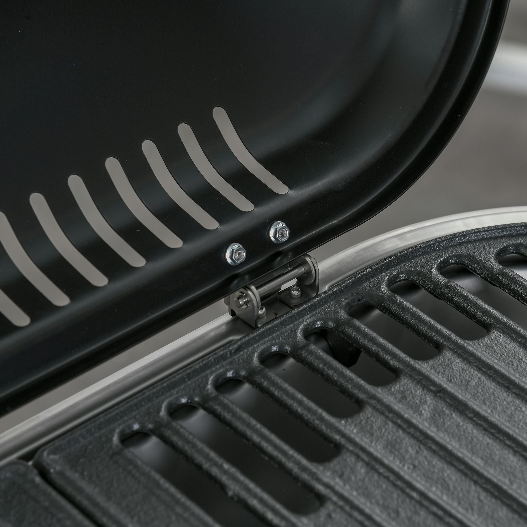 Kozy Foldable Gas BBQ Grill 2 Burner Garden Barbecue Trolley w/ Lid Side Shelves Storage Pocket Piezo Ignition Thermometer, Aluminium Alloy