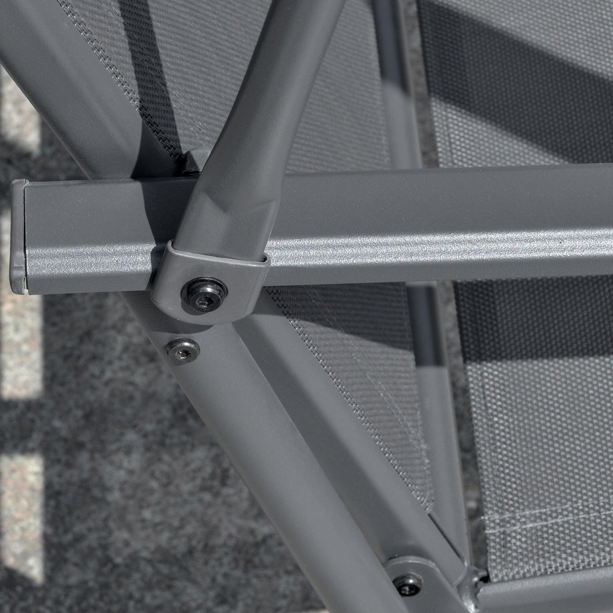 Kozy 2 Seater Garden Swing Seat Swing Chair, Outdoor Canopy Swing Bench with Adjustable Shade, Metal Frame and Texteline Seat, Dark Grey