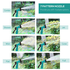 Kozy 15m Garden Auto Hose Reel Wall Mounted Retractable 7 Patterns Spray Nozzle