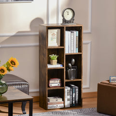 Kozy Seven-Cube Bookcase - Rustic Brown Wood Effect
