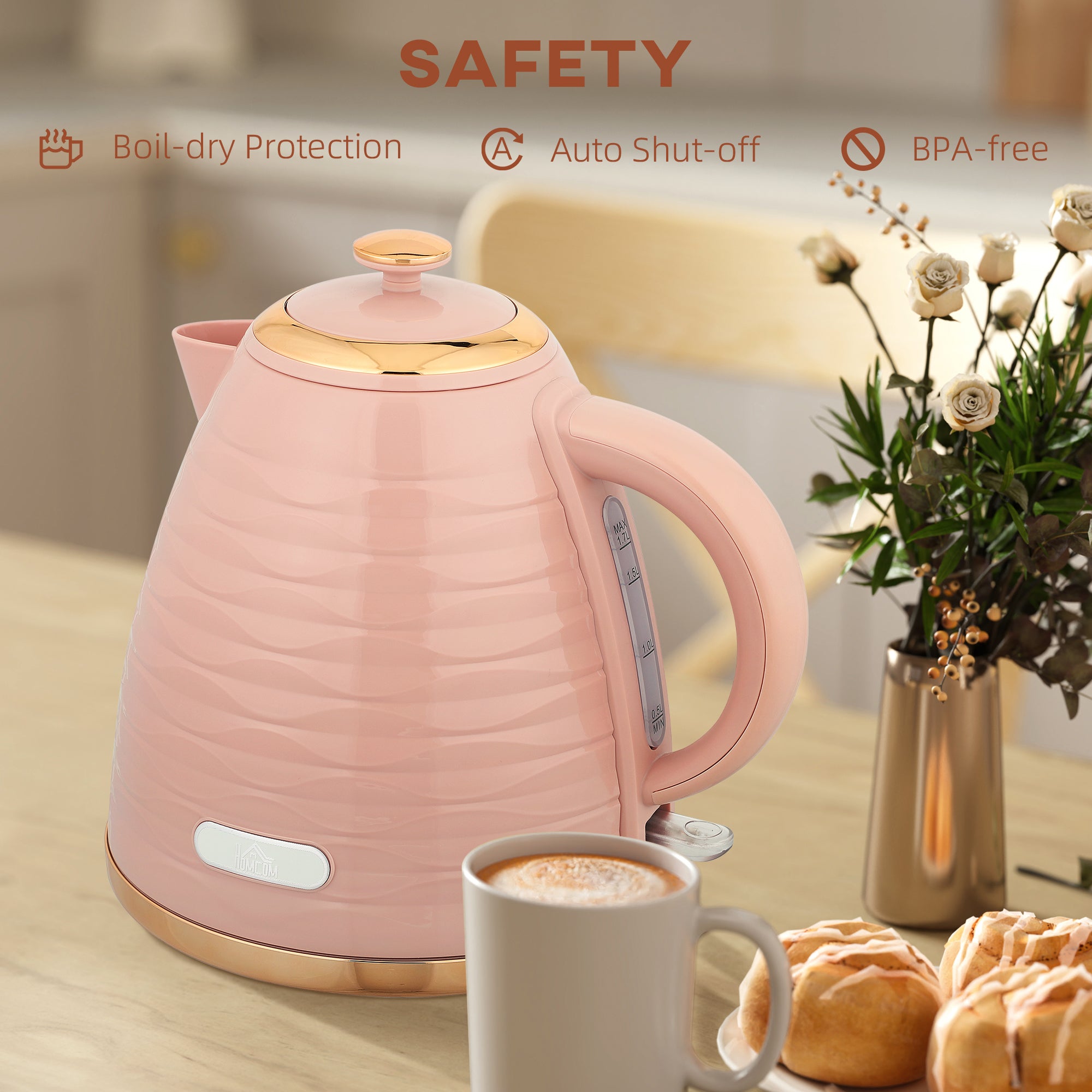 Kozy - 3kW Rapid Boil Honeycomb Kettle - Pink