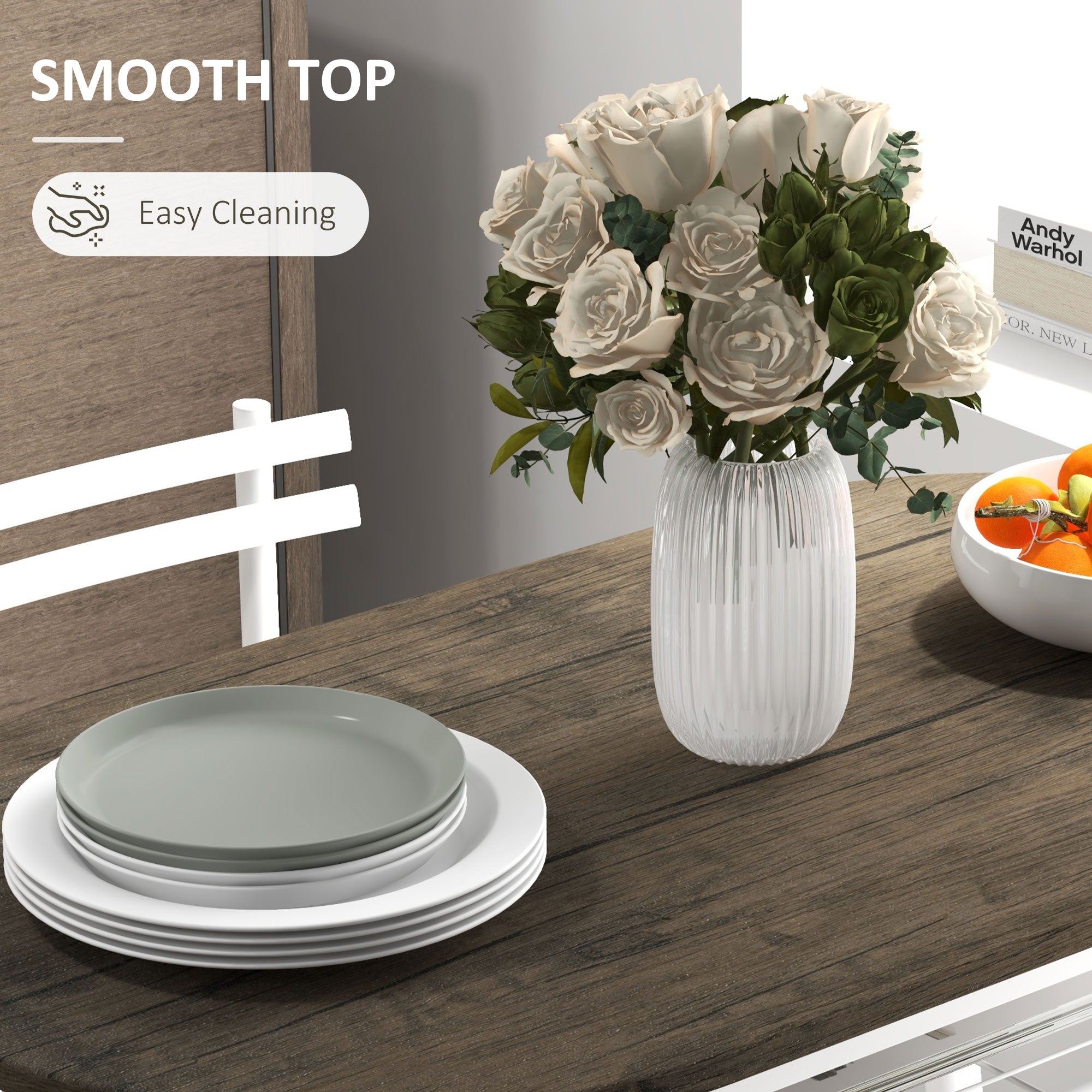 Kozy 3-Piece Dining Table and Chairs Set, Oval Kitchen Table with 2 Chairs, with Wire Storage Shelf and Steel Frame, Natural