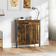 Kozy - 93 x 88.5cm Rustic-Look Radiator Cover - Brown/Black