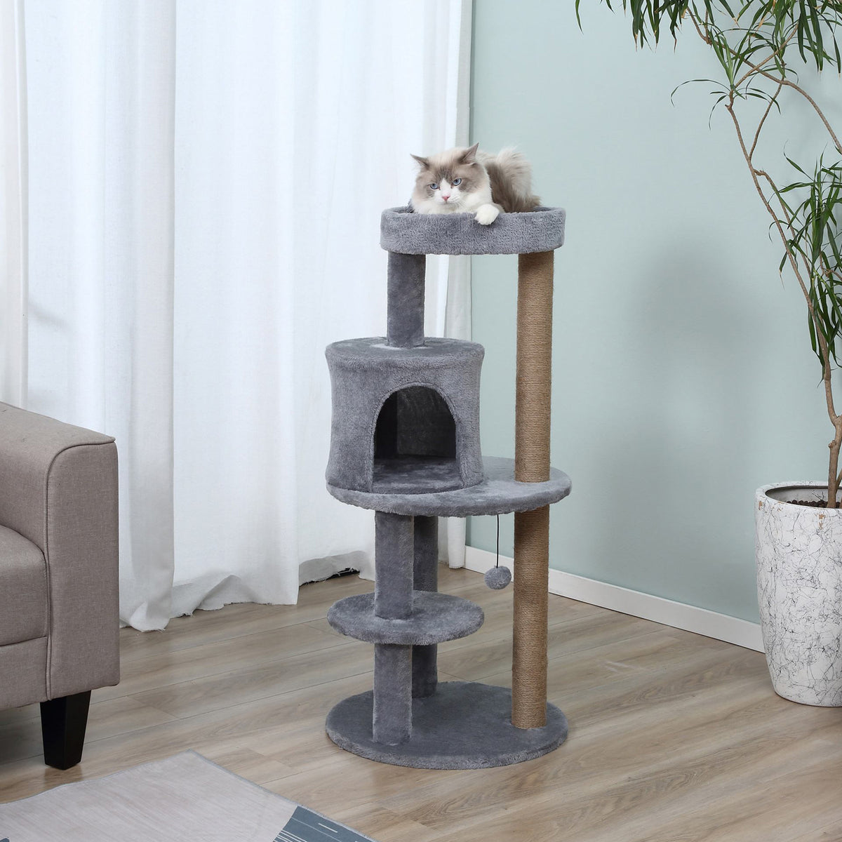 PawHut Deluxe Cat Tree with 3