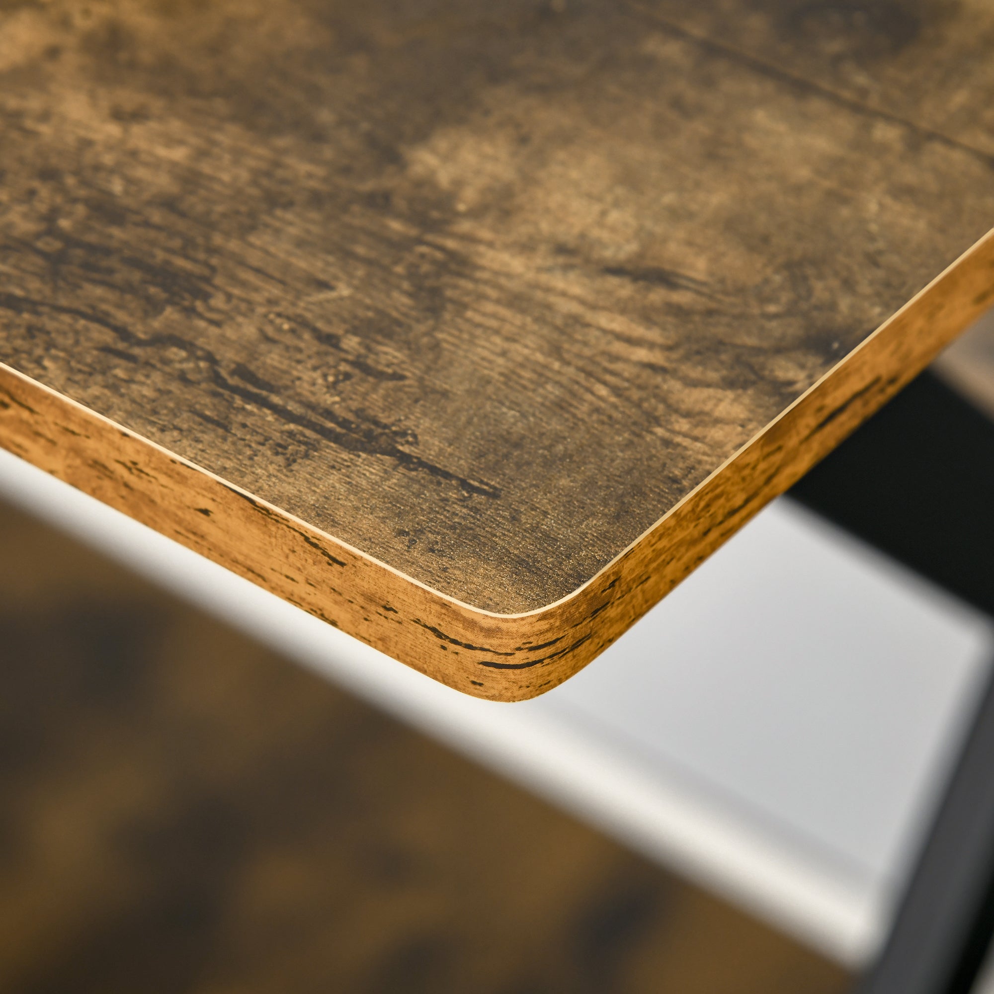 Kozy Industrial Computer Desk with Monitor Stand, 100 x 60cm Compact Desk for Small Spaces, Home Office Desk, Rustic Brown