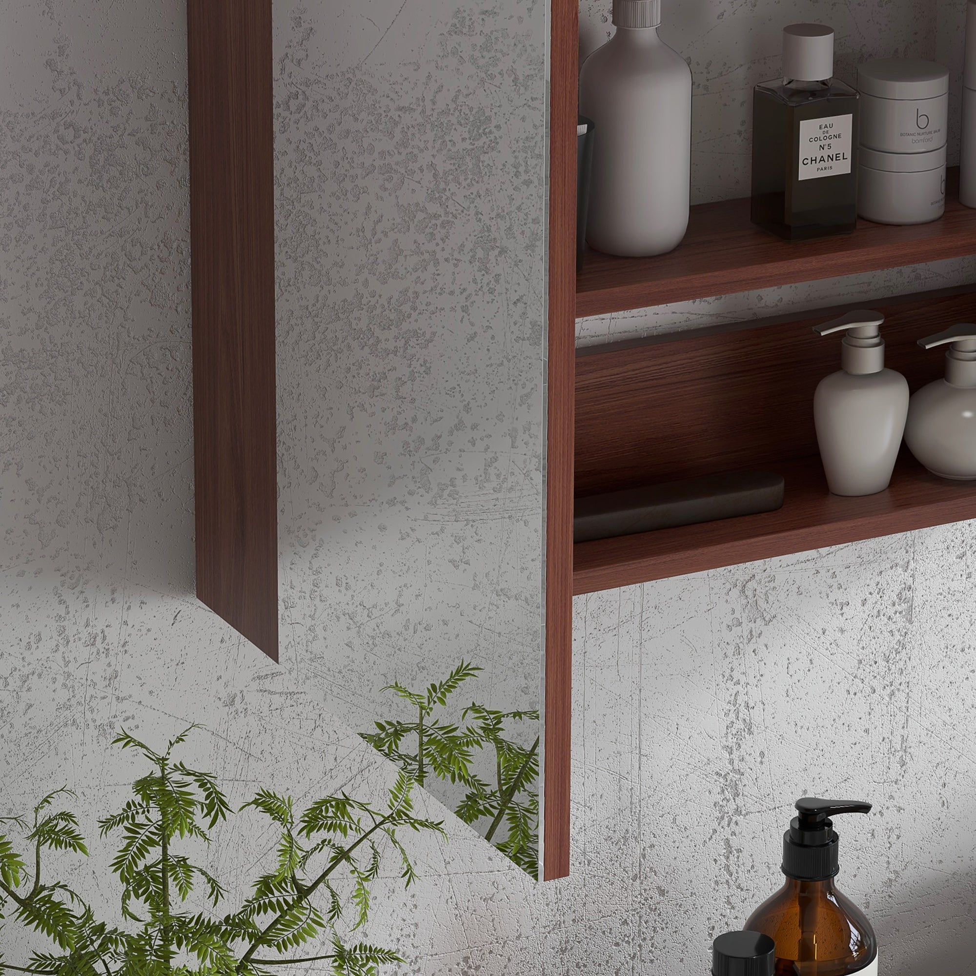 Kozy Double Door Bathroom Mirror Cabinet, Wall Mounted Bathroom Storage Cabinet, Soft Closing, 63L x 60Hcm