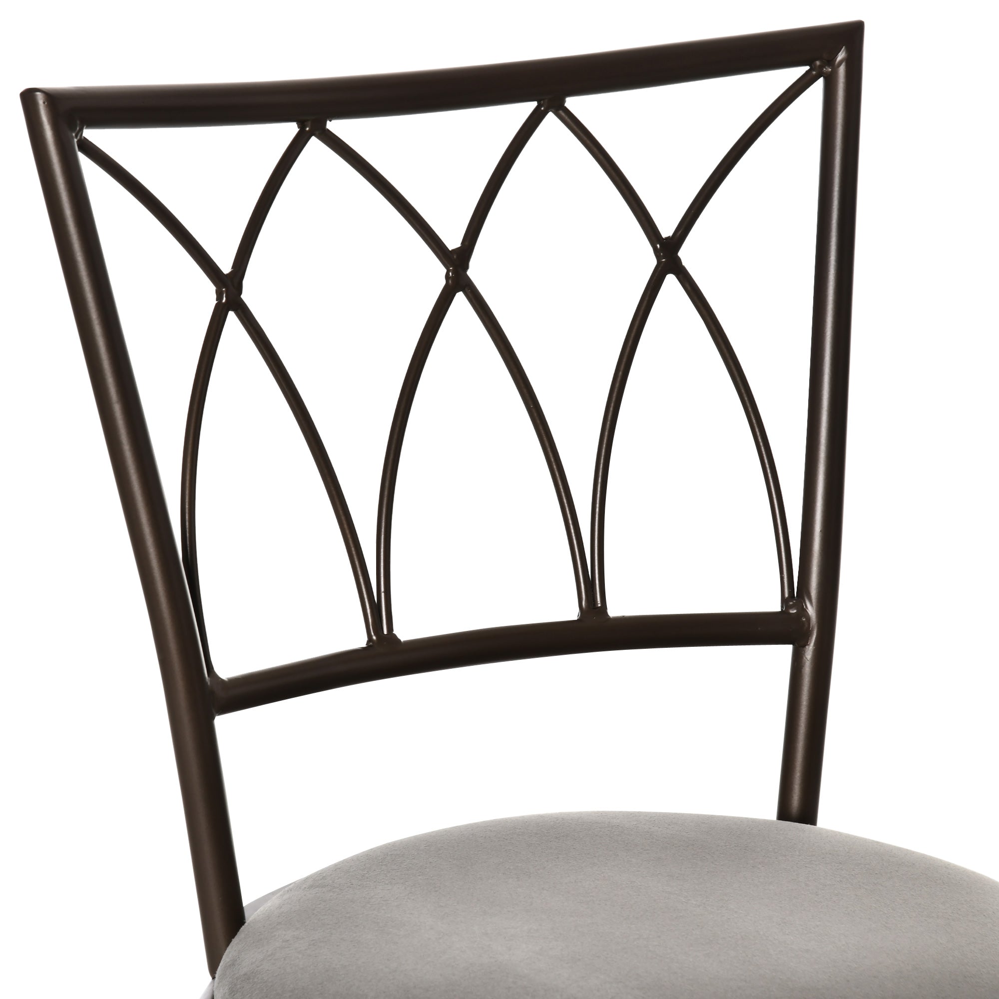 Kozy Set of 2 Bar Chairs Swivel Armless Upholstered Metal Frame Barstools with Backrest & Footrest, Bronze