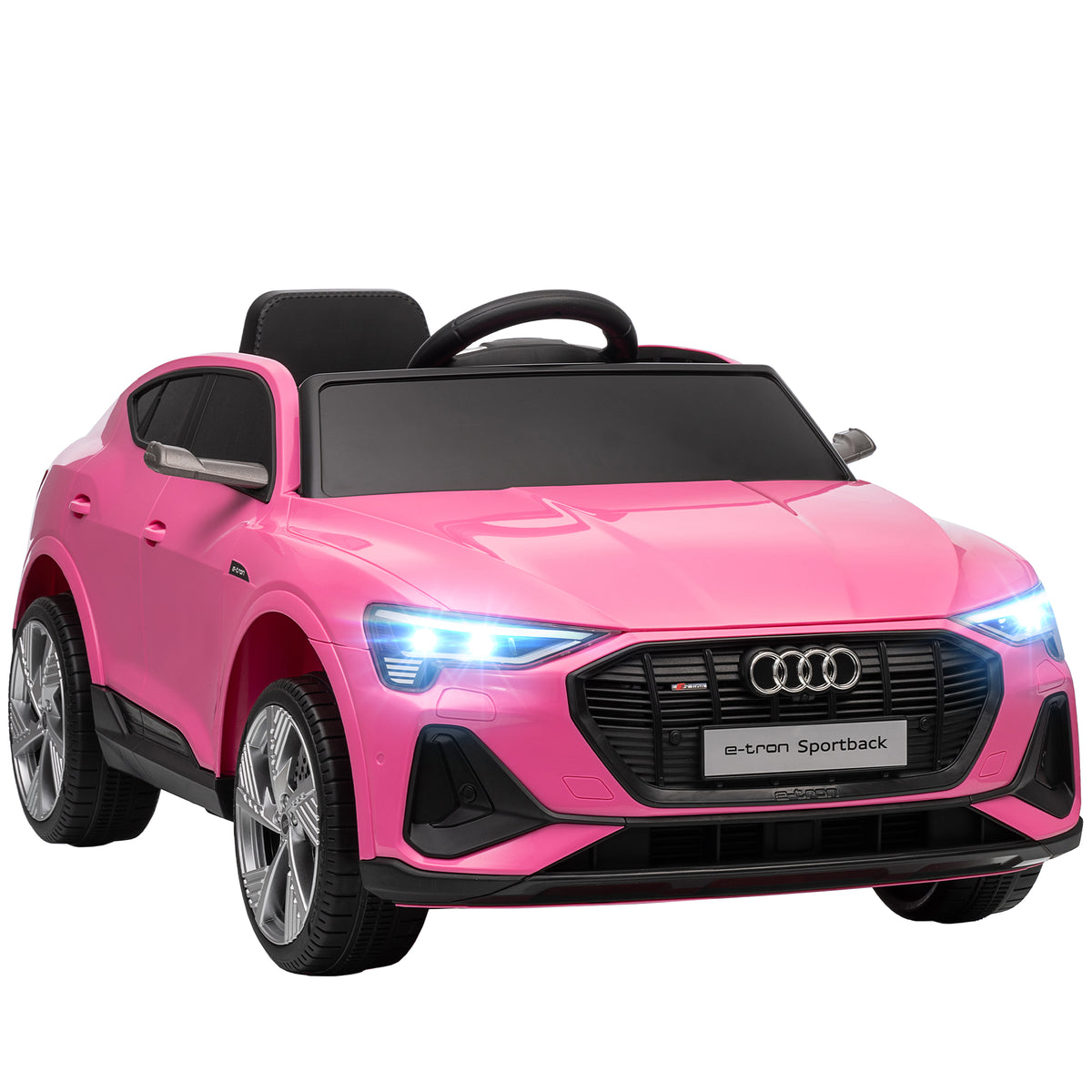 Kozy - 12V Kids Electric Ride on, Electric Car for Kids with Parental Remote, Music, Lights, Suspension Wheels, Pink