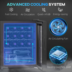 Kozy 42L 16-Bottle Wine Cooler Fridge - Black