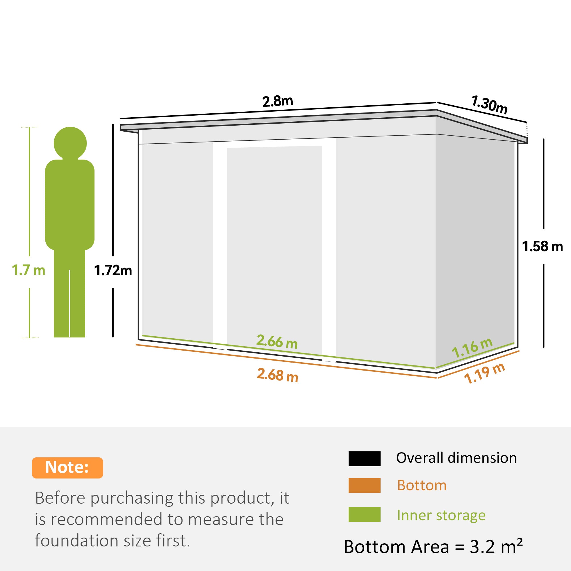 Kozy Corrugated Garden Metal Storage Shed Outdoor Equipment Tool Box with Kit Ventilation Doors 9x 4FT Light Grey