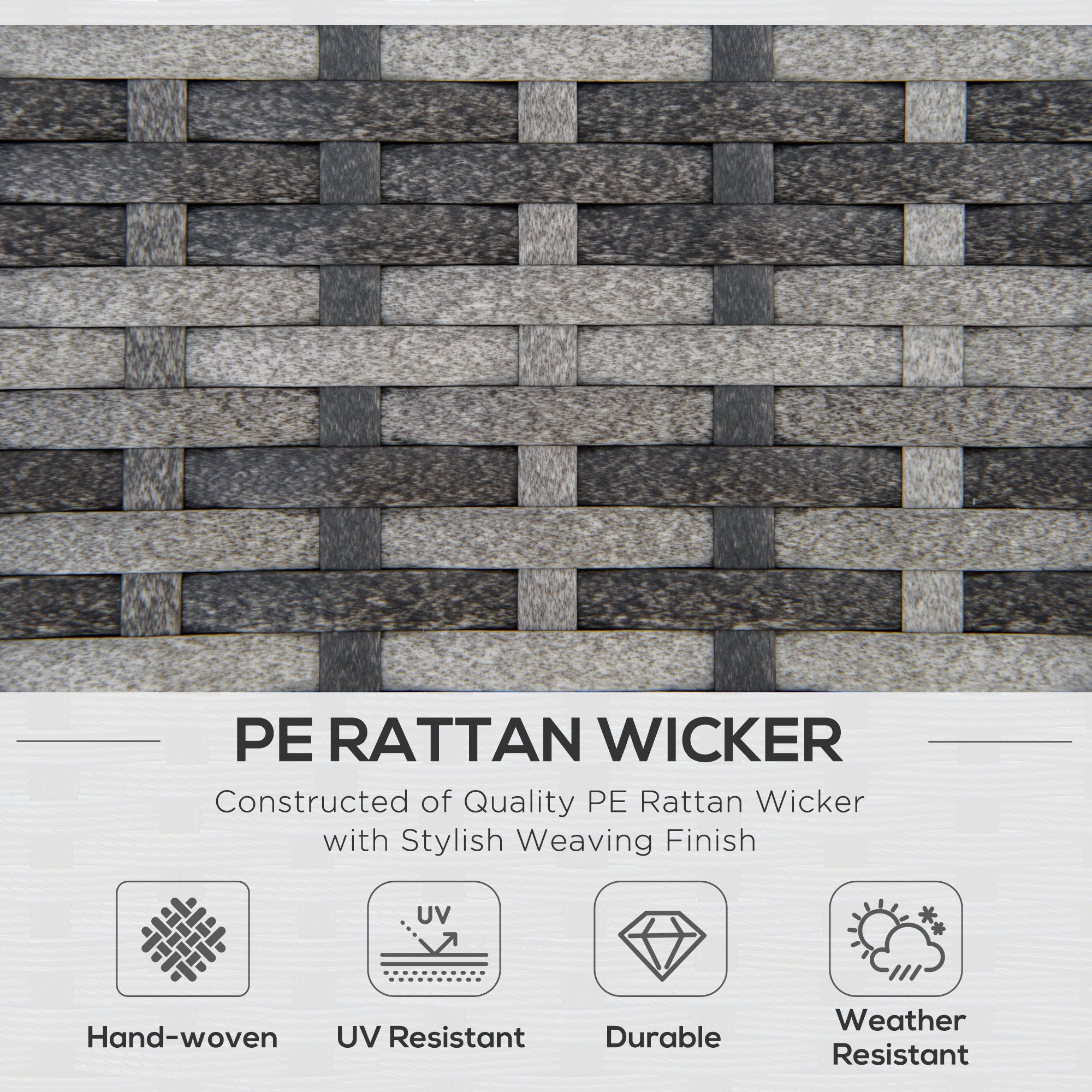 Kozy 6PC Rattan Corner Sofa Set Wicker 4 Seater Garden Storage Coffee Table Conversation Ottoman Outdoor Weave Furniture w/ Cushion Grey