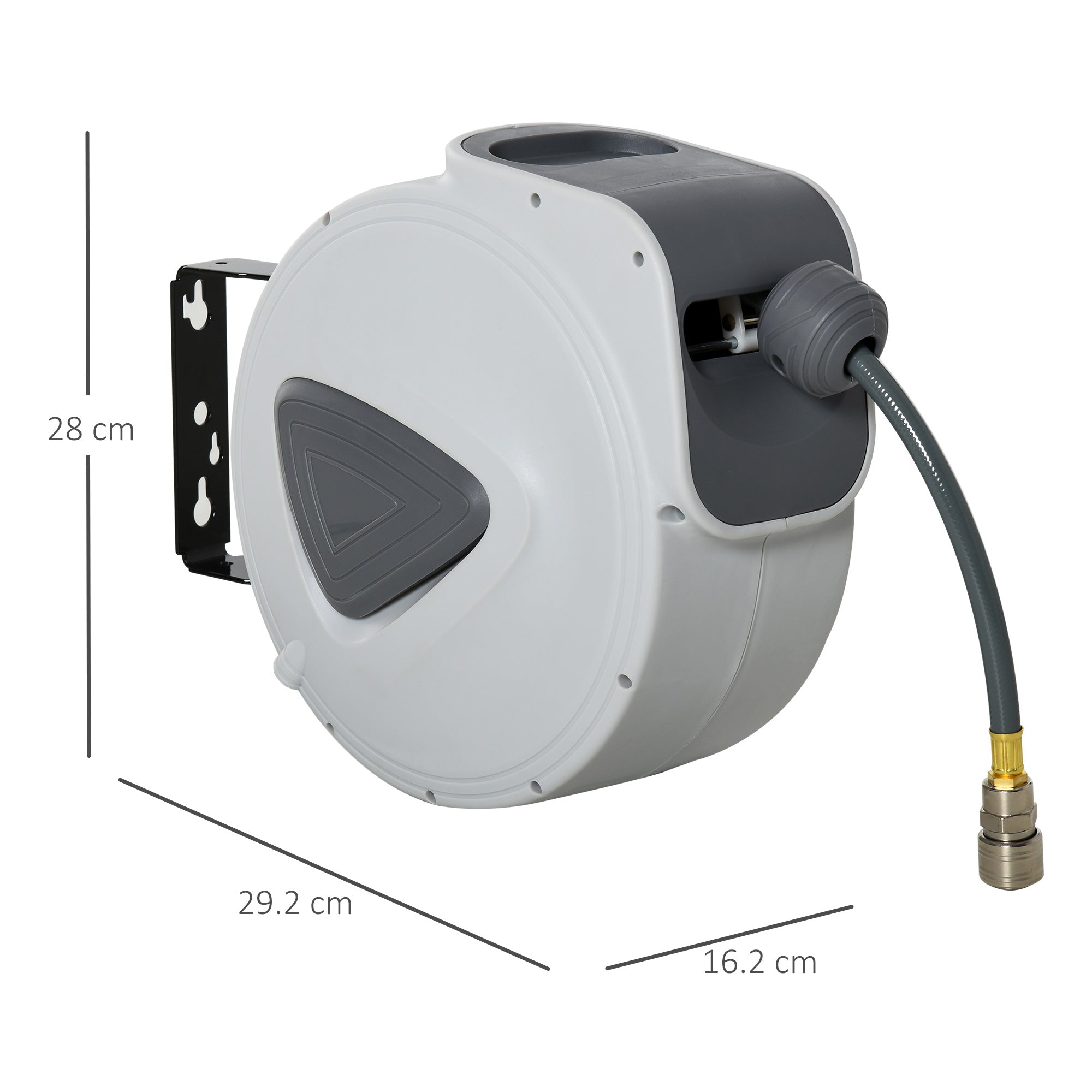 Kozy Retractable Air Hose Reel 10m+ 90cm Hose Diameter 3/ 8" 9.5mm, Hose Connector 1/ 4" BSP, Wall Mount Auto Rewind Hose- Reel