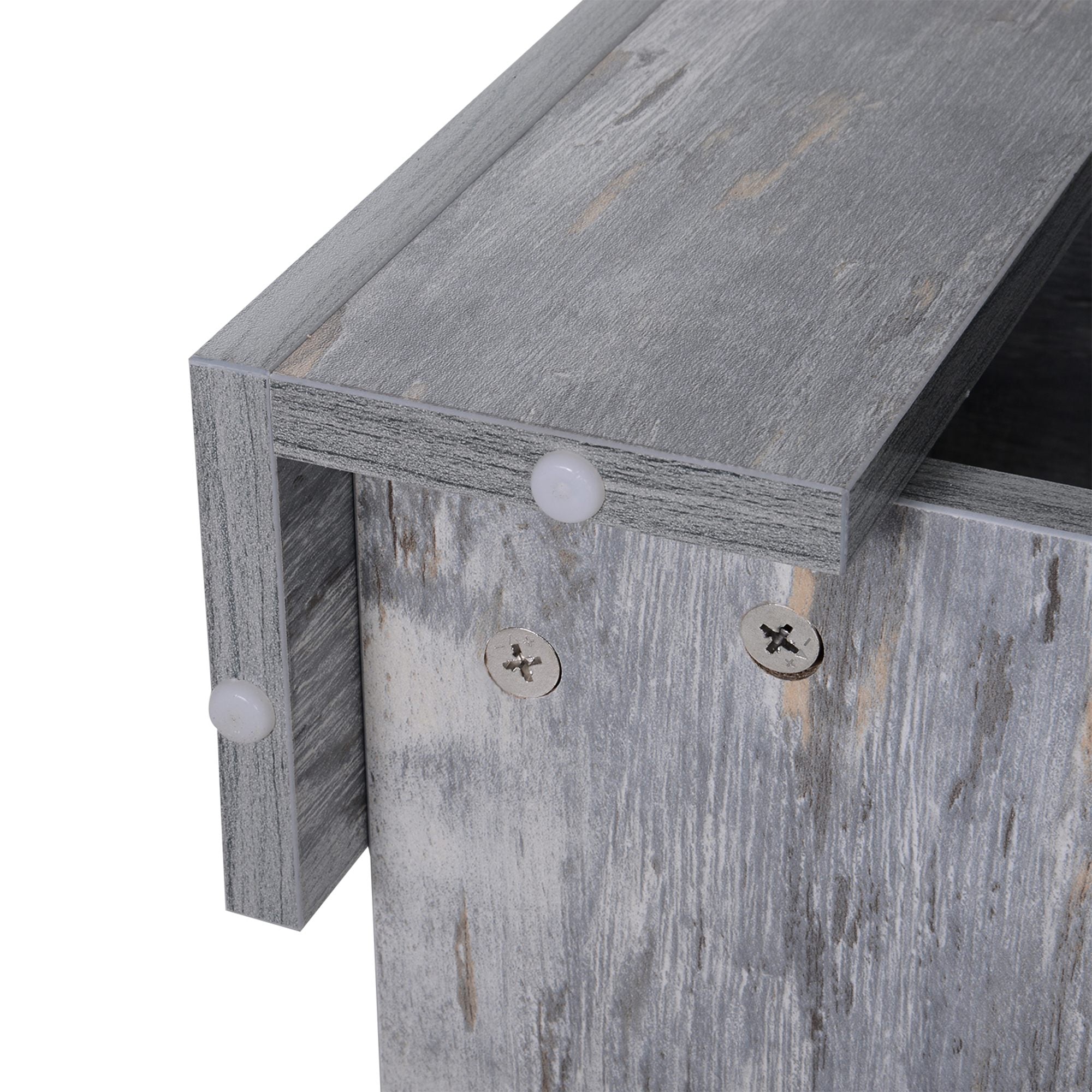 Kozy 2 Tier Wood Coffee Table Side Table Bottom Storage Shelf  Simple Modern Living Room Grey Wood Grain