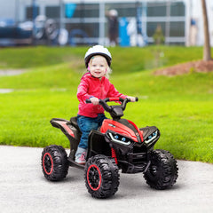 HOMCOM 12V Ride-On Quad Bike w/ Music, Horn, for Ages 3-5 Years - Red | Aosom UK