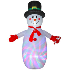Kozy - 8FT Christmas Inflatable Outdoor Decoration with Dynamic Disco & LED Lights, Self-Inflating Christmas Blow Up Snowman for Garden, Indoor Outdoor Home Decor