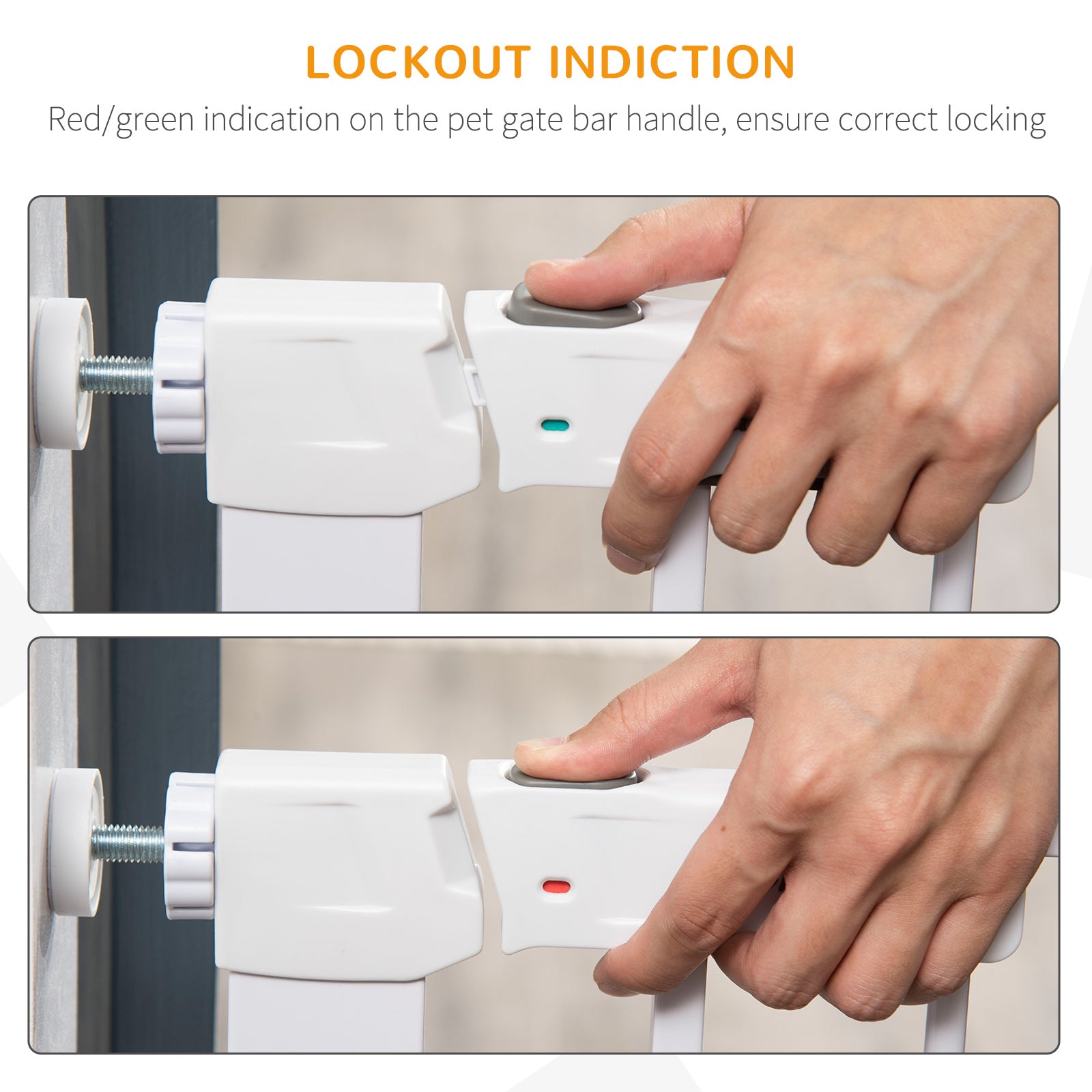 Kozy Adjustable Pet Safety Gate Dog Barrier Home Fence Room Divider Stair Guard Mounting White (76 H x 75-82W cm)