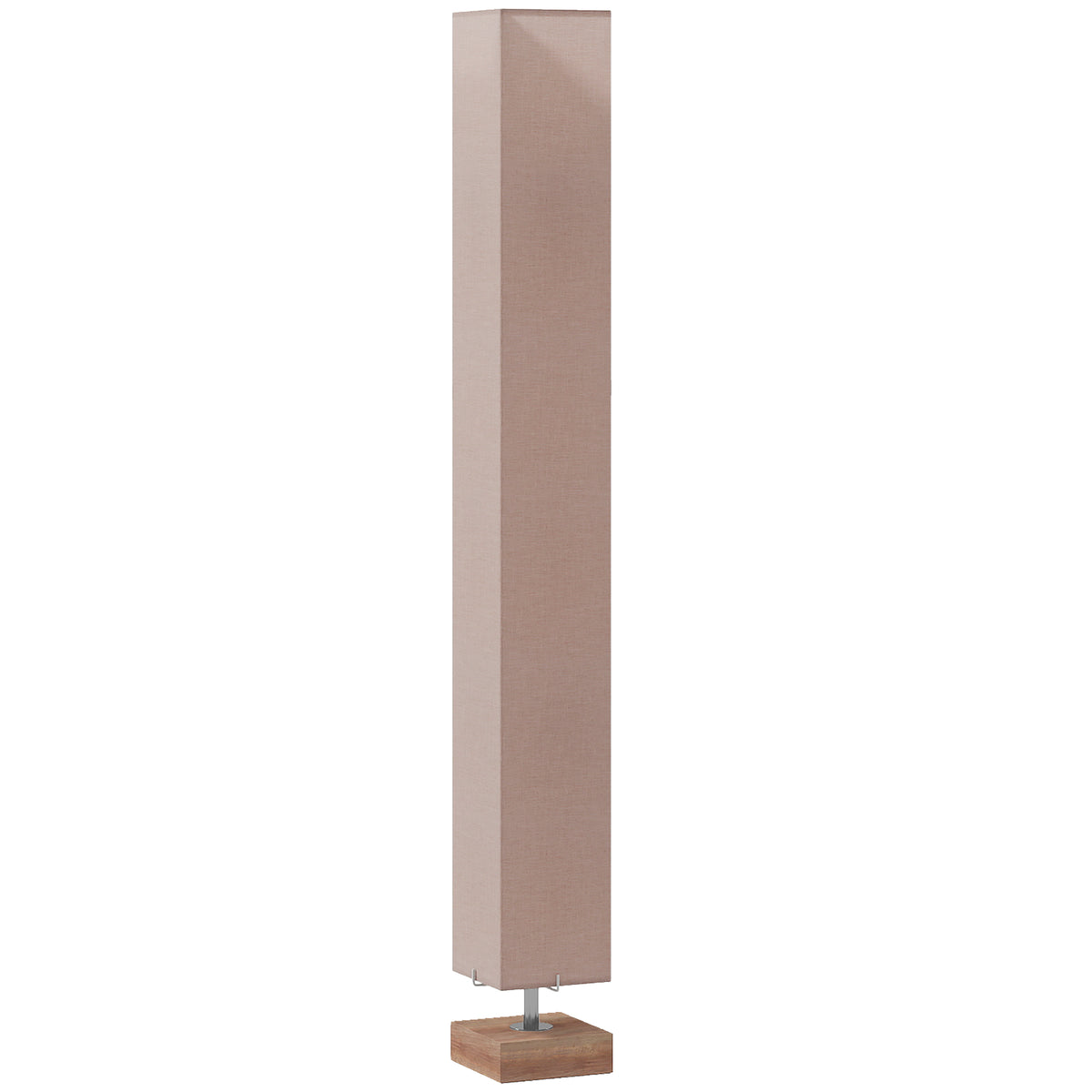 Kozy Floor Lamp, 120cm Standing Lamp with Linen Lampshade, Standard Light with Pine Wood Base for Living Room, Bedroom (Bulbs Not Included)