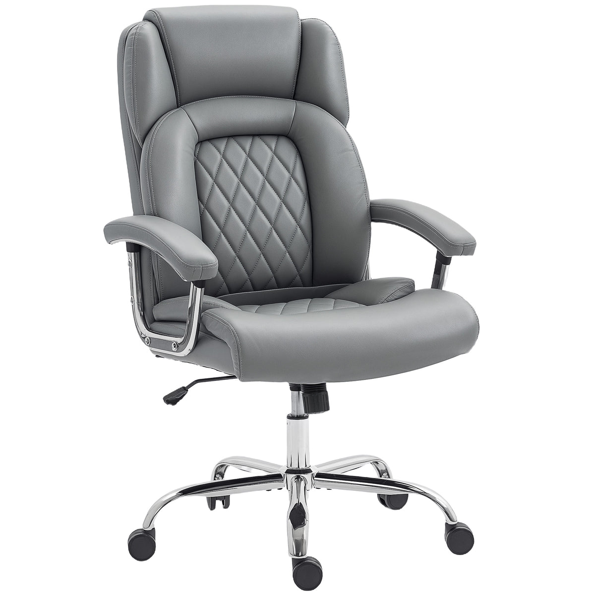 Kozy Big and Tall Office Chair 180kg with Spring Cushion, PU Leather - Grey