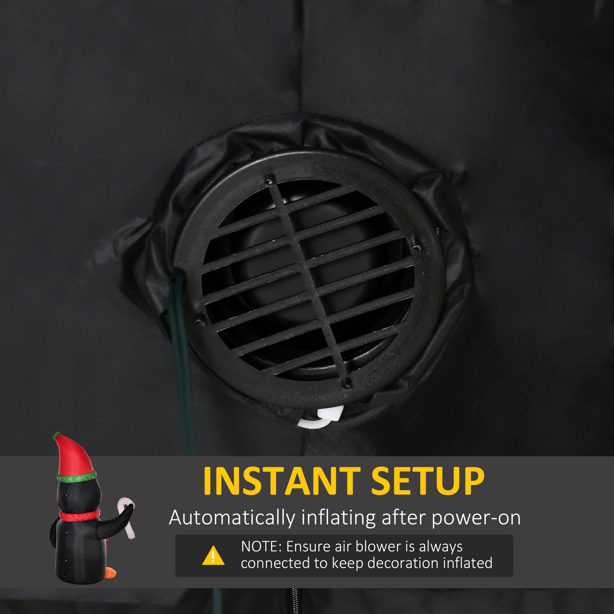 Kozy 8ft Inflatable Christmas Penguin Holding Candy Cane Blow Up Outdoor Decoration with LED Lights for Holiday