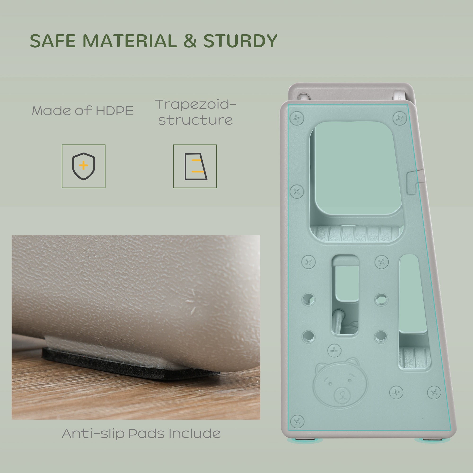 Kozy Kids Step Stool, with Adjustable Platform and Non-Slip Mat – Grey