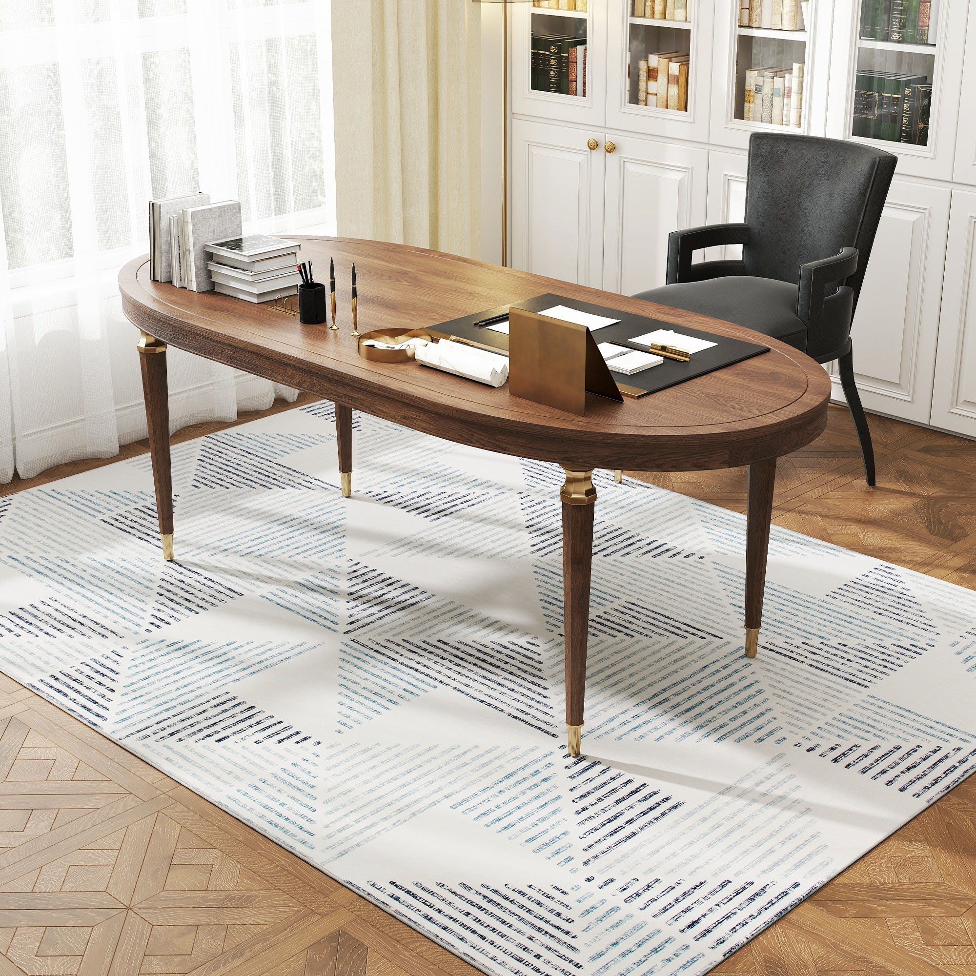 Kozy - Modern Area Rug, Geometric Pattern Non-Slip Washable Rug, Soft Floor Carpet for Living Room, Bedroom, Dining Room, Home Office, 230 x 160 cm, Multi-Coloured