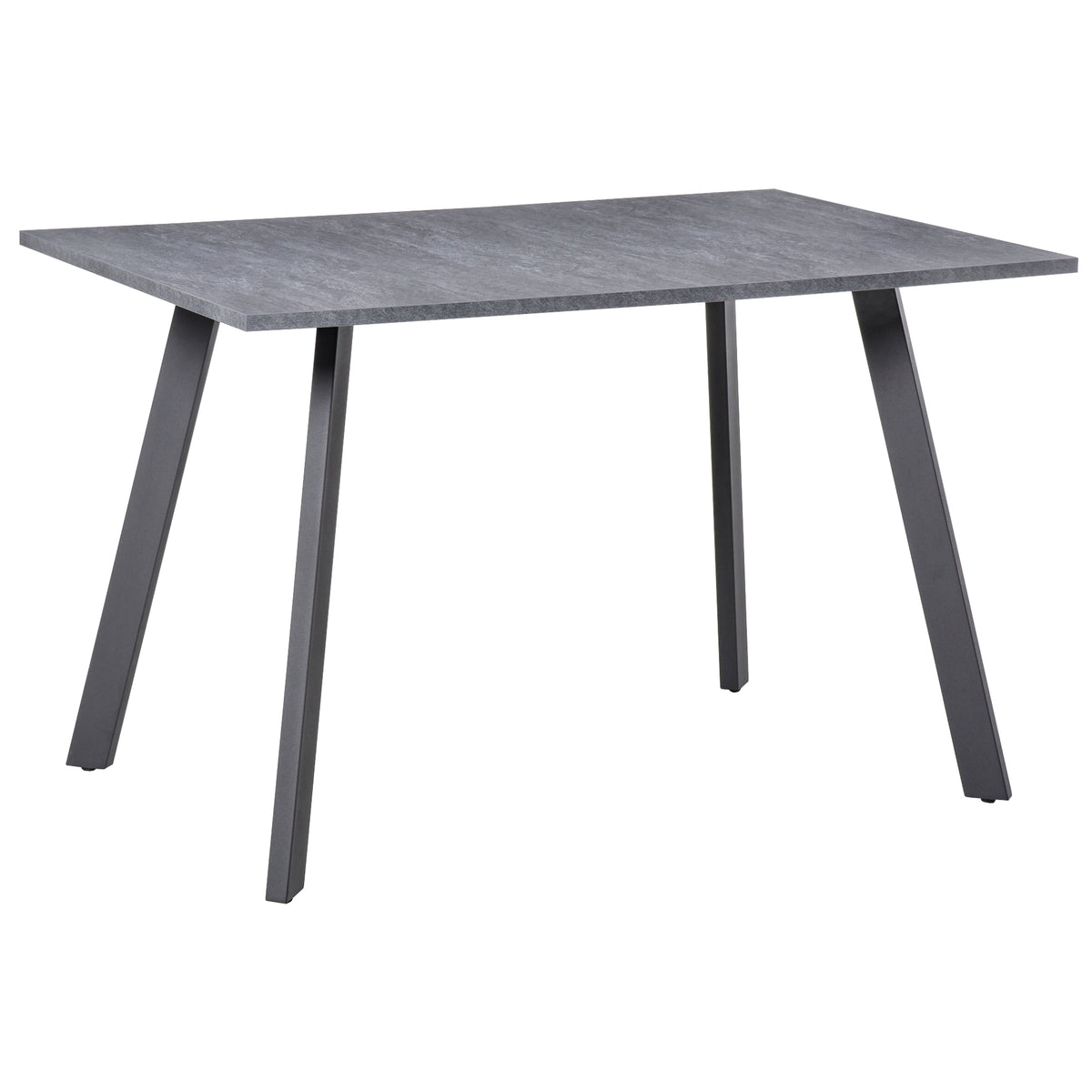 Kozy Dining Table, Contemporary Rectangle Kitchen Table with Metal Legs and Spacious Tabletop for Dining Room, Living Room, Dark Grey