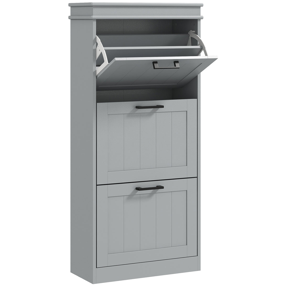 Kozy Three-Drawer Minimalistic Shoe Cabinet - Grey
