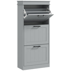 Kozy Three-Drawer Minimalistic Shoe Cabinet - Grey
