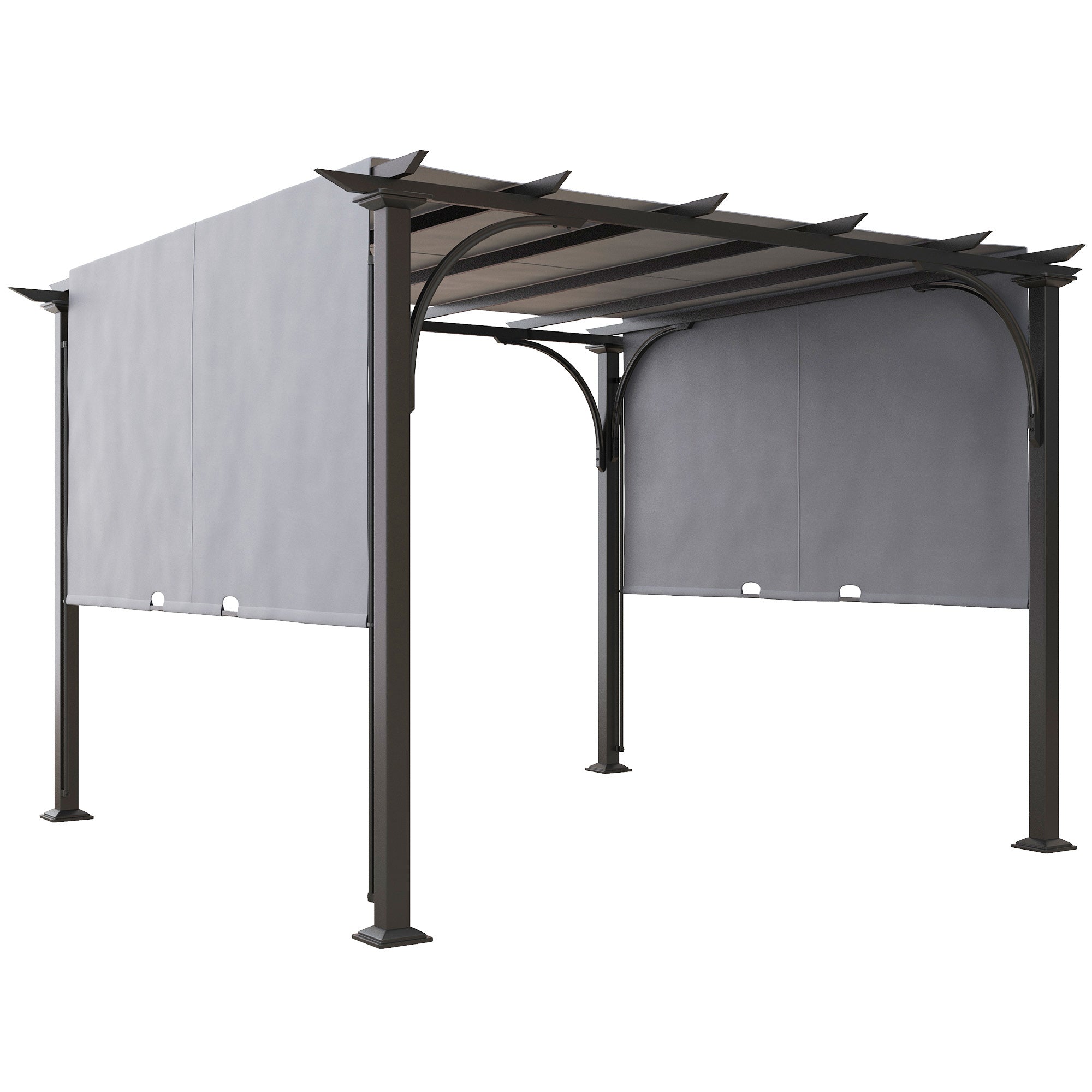 Kozy 3 x 3(m) Outdoor Pergola, Garden Pergola Gazebo with Adjustable Canopy, Grey