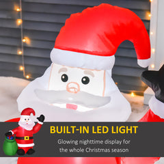 HOMCOM Inflatable Blow up Christmas Santa Claus 120cm LED Lighted Yard