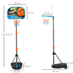 HOMCOM Kids Basketball Hoop Stand, Height Adjustable, Aluminium with Ball, Encourages Active Play