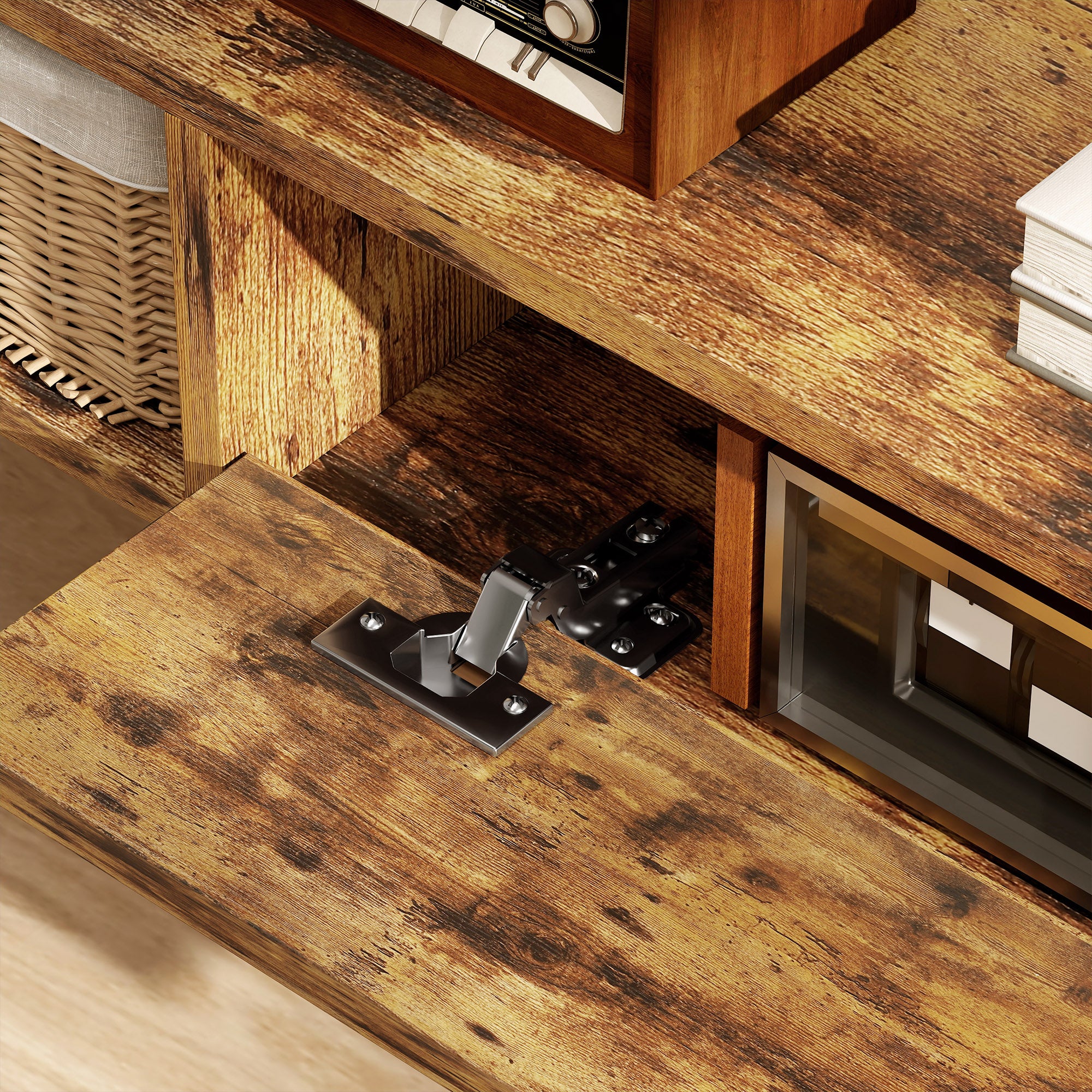 Kozy 120 cm Floating TV Unit for TVs up to 50 Inch - Rustic Brown