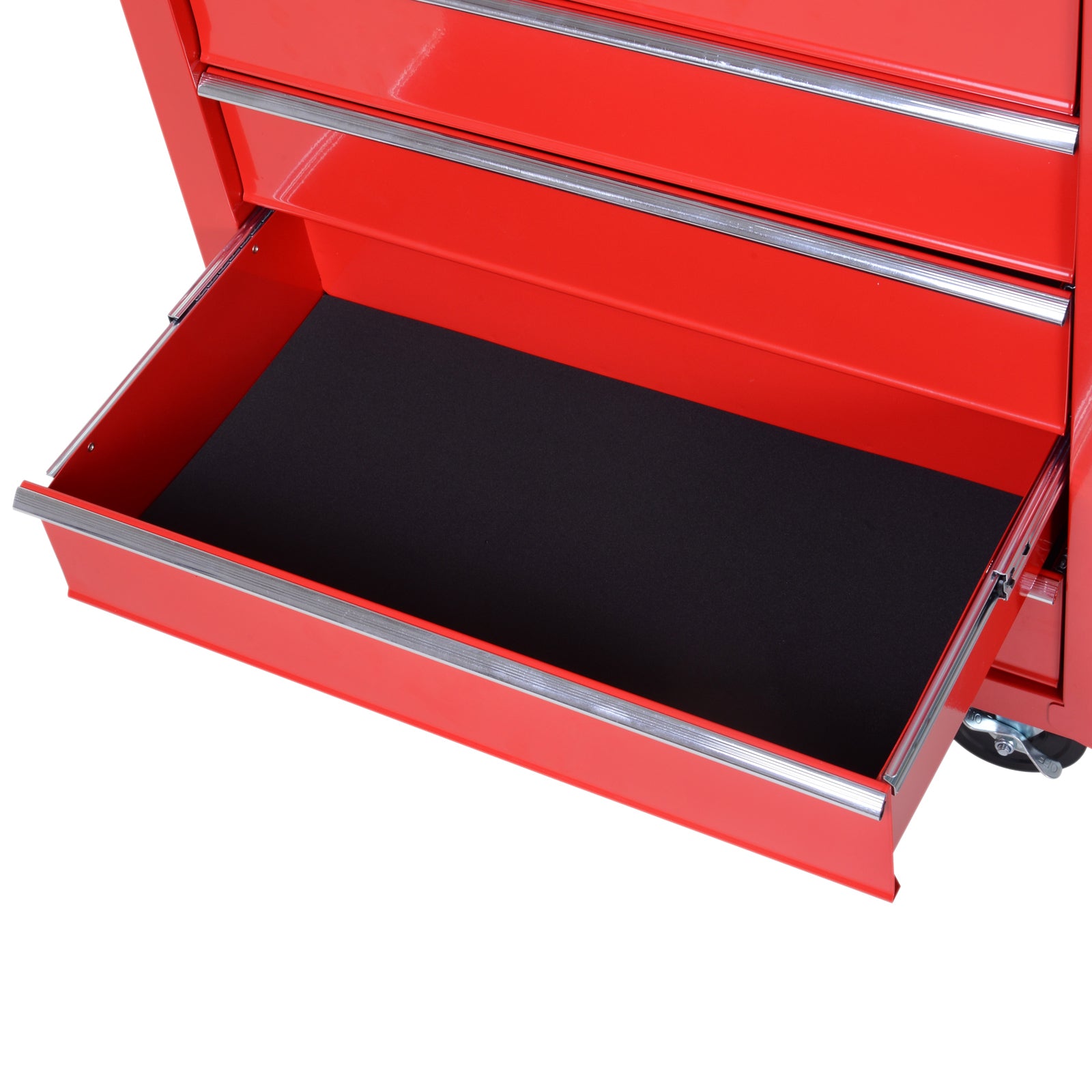 Kozy 5-Drawer Tool Box on Wheels 150KG Load Tool Storage Cabinet with EVA Pad, Red